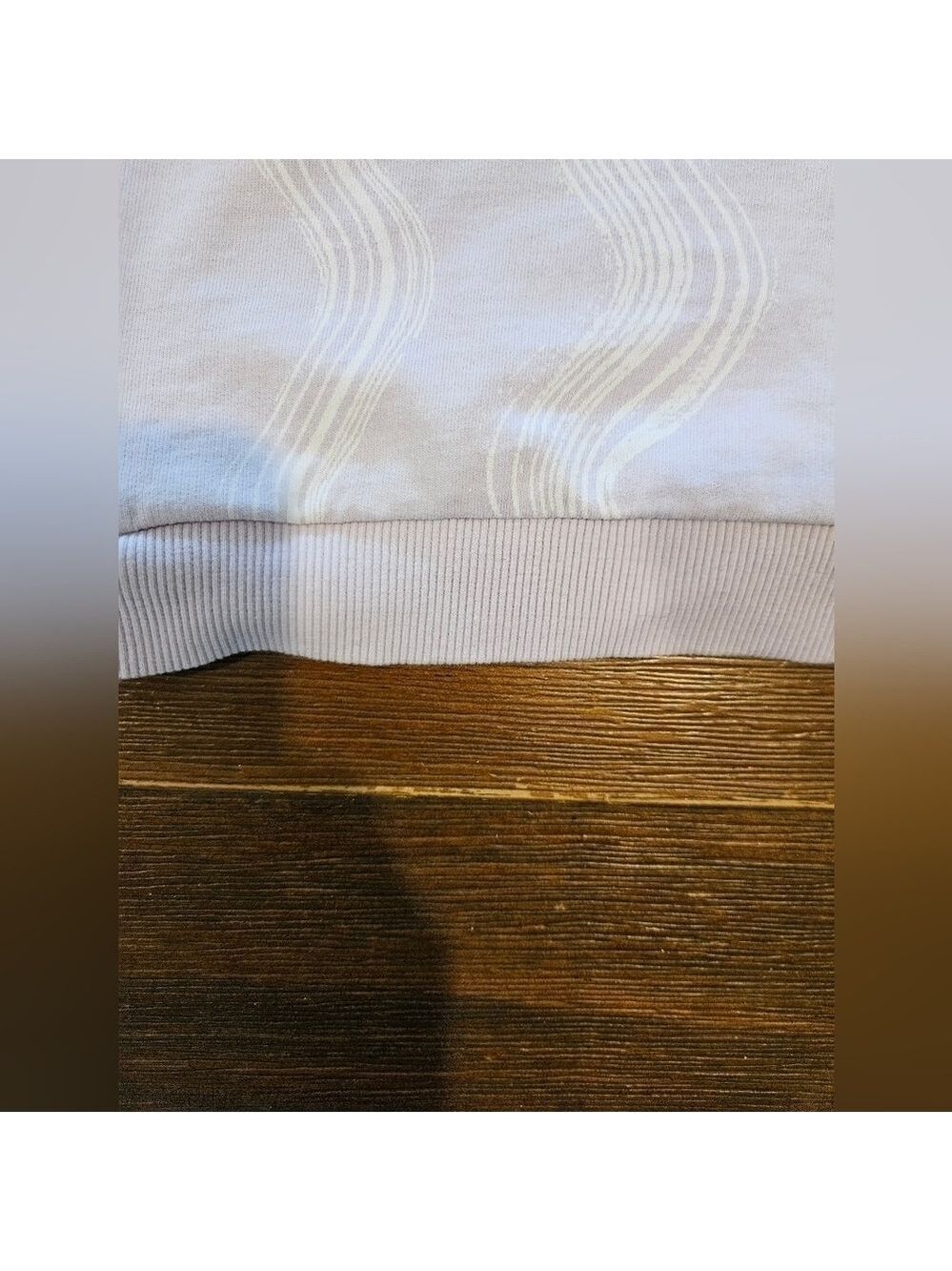 OPEN EDIT GIRL'S LILAC & WHITE SWIRLS LONG SLEEVED ORGANIC COTTON TOP SIZE 5 - Picture 7 of 8